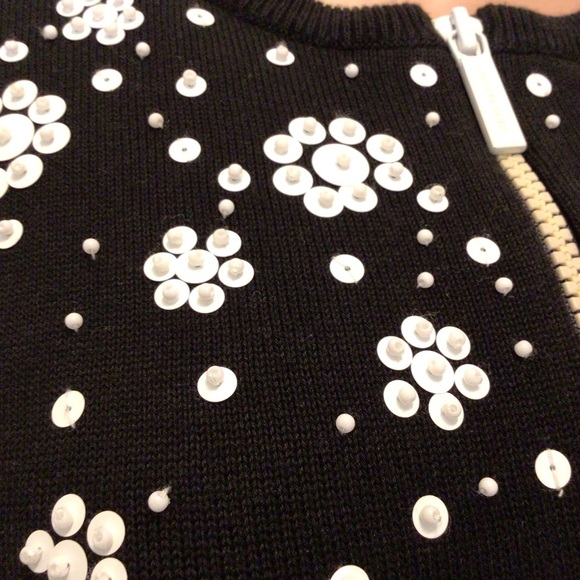 MICHAEL Michael Kors Womens Black Beaded Sequin Half Sleeve Cardigan Size PL - Picture 3 of 10